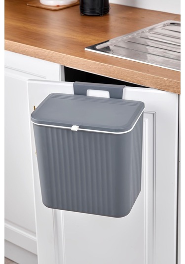 12 Litre Fonksiyonel Kapaklı Banyo Ve Mutfak Tezgahüstü Çöp Beyaz