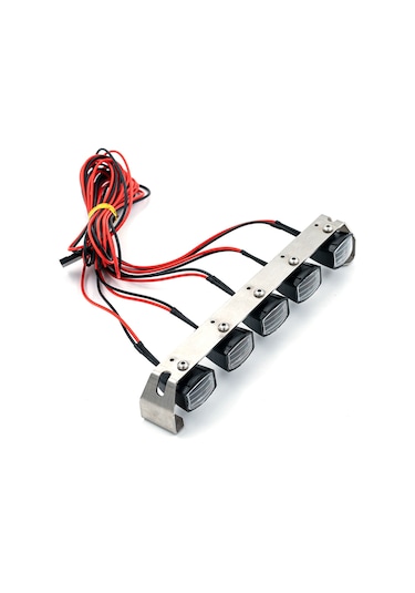 Kosona 1/10 Traxxas Trx-4 Ve Scx10 90046 İçin Siyah+gümüş 5 Led Işık Çubuğu Gerçekçi Gece Sürüşü