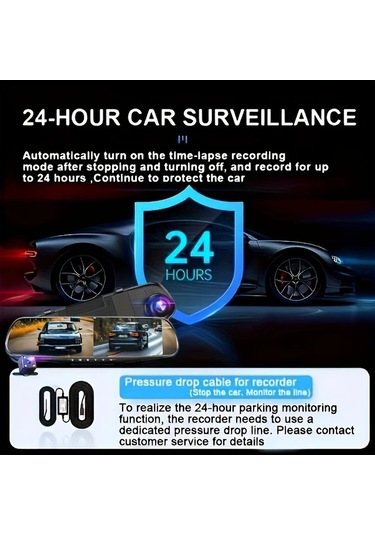 Dashanshop 4.5 İnches Black 4.5 Black Model Çift Kayıt Gece Görüşlü Hd Araç Kamerası Ön Arka Kayıt Döngü Kayıt Tüm Araçlar İçin