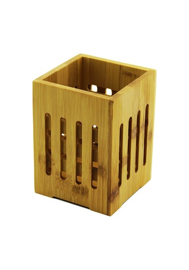 Ahşap Bambu Kare Kaşıklık Organizer