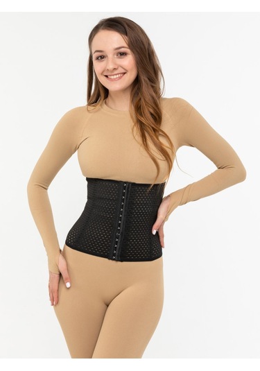 Mistirik 5 Bölge Etkili Hava Alabilen Lateks Korse Siyah Renk Siyah