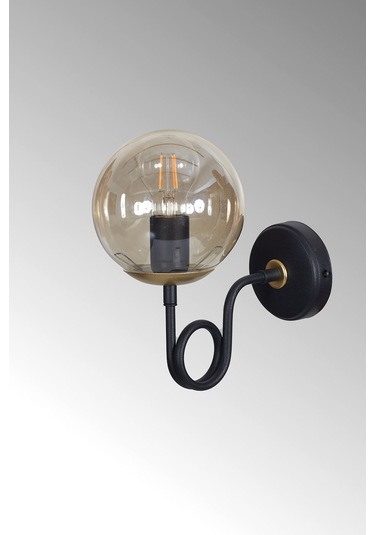 Luzarana Gali Sarı-siyah Metal Gövde Bal Rengi Camlı Tasarım  Aplik