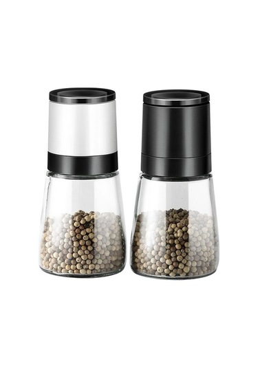 Karabiber Öğütücü Ev Manuel Gül Tuzu Tamamlayıcı Gıda Öğütme Şişesi El Bükülmüş Biber Tozu Şişesi Siyah 1 Adet Siyah