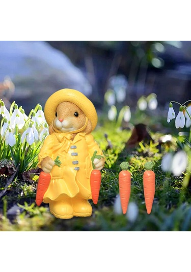 Homyl Tavşan Bahçe Heykeli Heykelcik Yard Dekor Çim 2-turp-ile