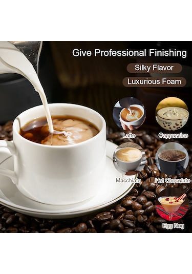 Yunboo Kahve Süt Köpükleyici Elektrikli, Latte/cappuccino İçin Güçlü Motor, Ergonomik Tutuş, Çelik Kaplama Kahverengi