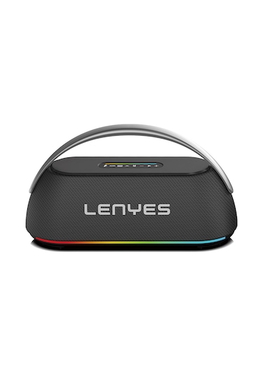 Lenyes S869 Rgb Işıklı Çift Mikrofonlu Taşınabilir Bluetooth Hoparlör V5.3 Siyah