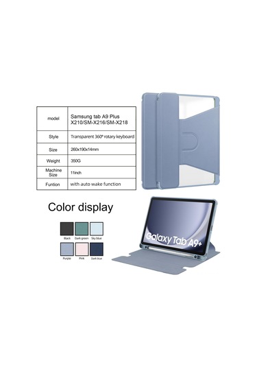 Geeksen "Samsung Uyumlu Tab S9 Fe İçin 360 Dönebilen Bluetooth Klavye Kılıfı - Şık Ve Korumalı" Optik