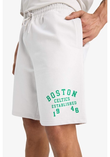 Defacto Defactofit Nba Boston Celtics Standart Fit Kısa Paça Şort E4861ax25augr519 Gri