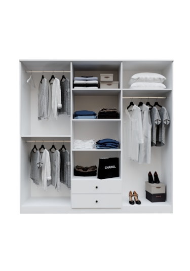 Diamond White 6 Kapaklı,2 Çekmeceli Dolap/gardırop %100mdf