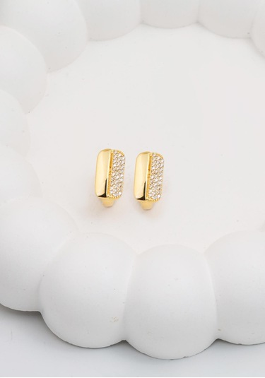 Bilezikci Yarım Ay Suyolu Altın Küpe Sarı Altın