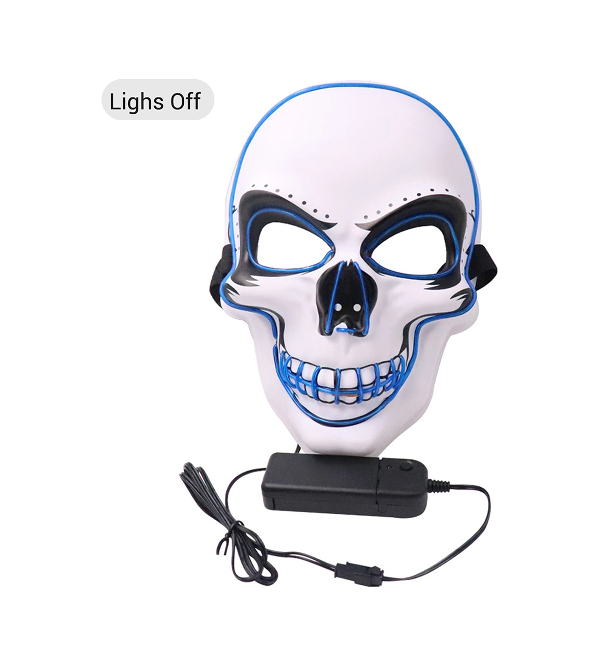 Youmex Halloween Işıklı Kemer Kasvası - El Soğuk Işık Kaynağı, 3 Işık Modu, Pvc Malzeme, Universal Boy Pil Dahil Değil Beyaz Beyaz