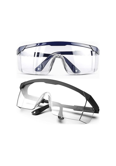 Jokmae 2 Adet Sıçrama Önleyici İş Emniyet Laboratuvar Gözlüğü - Siyah