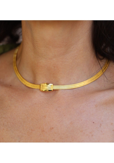 Yenigün Kuyumculuk 14 Ayar Altın Üç Sıra Trabzon Hasırı Kolye 415