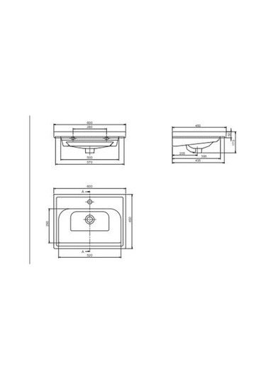 Turkuaz Seramik Frame Etajerli Lavabo 60 x 45 CM