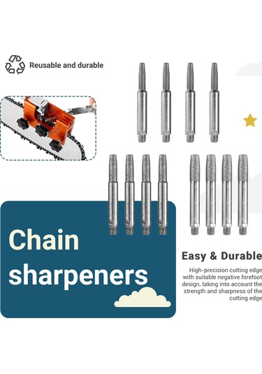 12 Adet Yüksek Sertlikte Elmas Zincir Testere Bileyici 4mm, 4.8mm, 5.5mm