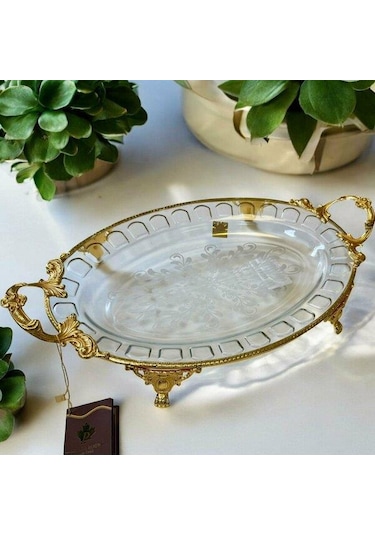 Royking Ayaklı Oval Sunum Tabağı 43x36x23x5cm Crg160