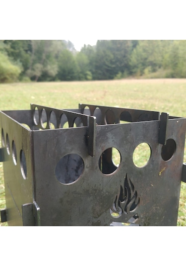 XL Ateş Kutusu Çok Yakıtlı Taşınabilir Katlanır Kamp Ocağı Çınar Extreme Çok Renkli