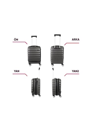 Vegmann Wave Laptop Bölmeli Antrasit Kabin Boy Valiz Mavi