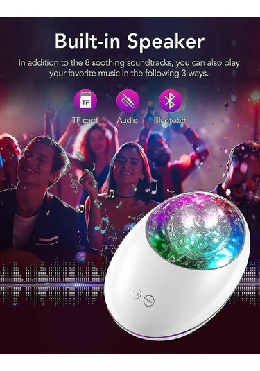 Kuzey Işıkları Aurora Projektör, Beyaz Gürültü İle 3'ü 1 Arada Çok Renkli