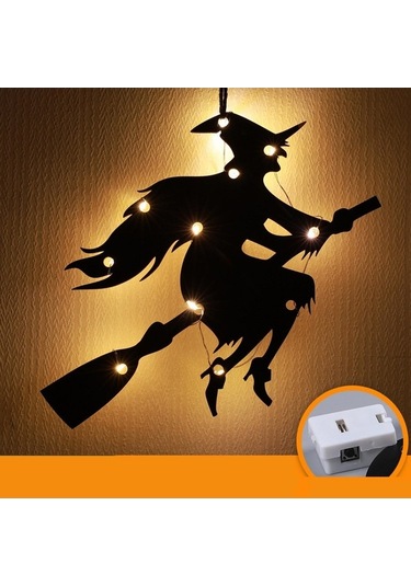 Pazly Suntek Stil-e Pencere Işıklı Ev Dekorasyonu Cadılar Bayramı Hy