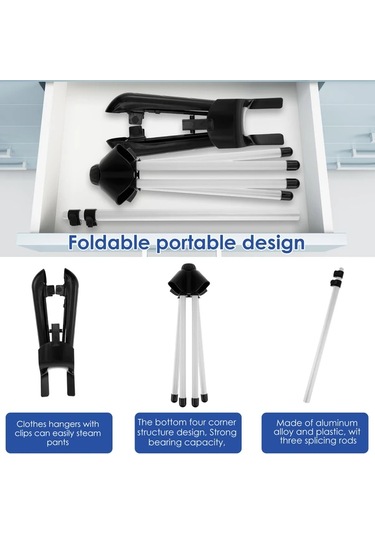 Fochsia Katlanır Alüminyum Ütü Standı Seti - Ayarlanabilir Seyahat Ütü Masası Ve Yumuşak Yün Tıraş Makinesi İle Gri Sku
