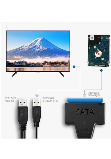 Usb 3.0 2.5 3.5 İnç Sata Ssd Hdd Hard Disk Kablosu 4741A Veri Harici
