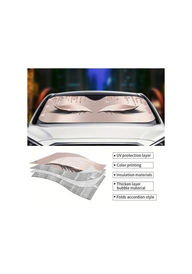 Topshop1 Göz Kırpan Tasarım Araç Güneşliği - Uv Koruma Katlanır Hızlı Soğutma