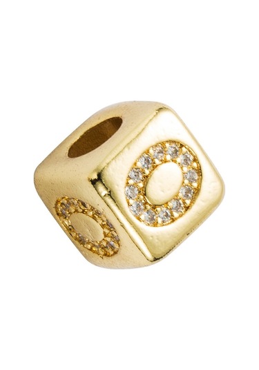 İngilizce Mektup Boncuk Bilezik Pirinç Mikro Kakma Çift Kırmızı Dize Çekme Dıy Bilezik Takı, Stil: O Çok Renkli