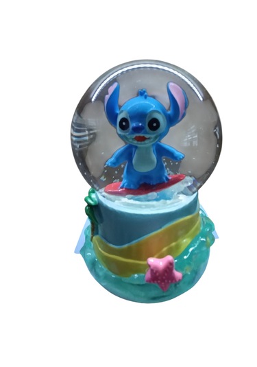 Işıklı Püskürtmeli 10cm-8cm -mavi Renk Sarı Altlık Stitch K...