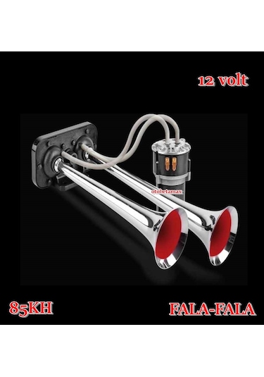 Seger 12Volt Fala-Fala Kompresörlü Korna 85Kh Krom Boru