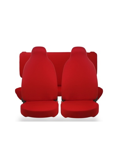Her Araca Uyumlu Kırmızı Oto Koltuk Kılıfı -araç Penye Koltuk Kılıfı Servis Kılıfı 4 Parça
