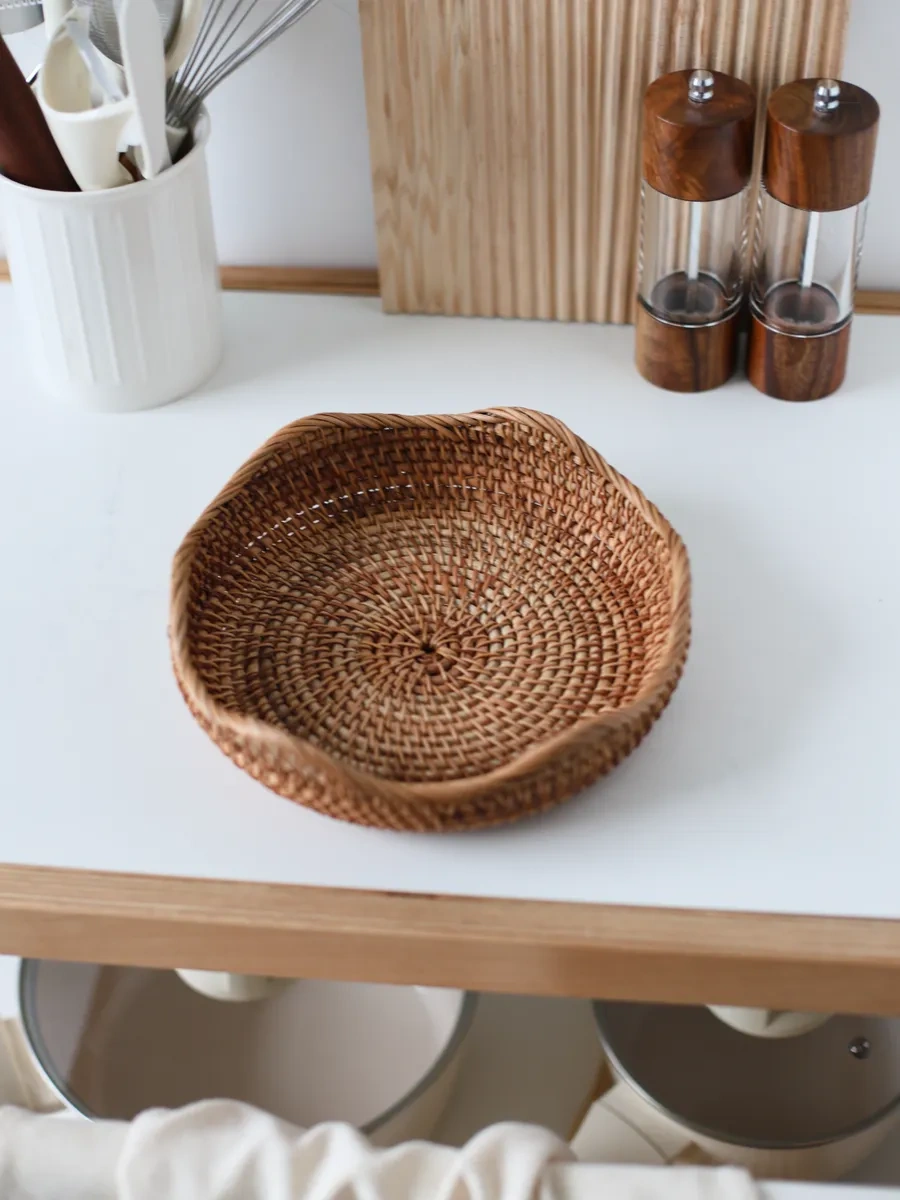 Home Lovers Meyve Ve Küçük Eşyalar İçin Örgülü Saklama Sepeti 280676390 Kahverengi