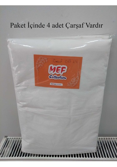 Otel Çarşafı Ekonomik Çift Kişilik Beyaz 235x260 Cm 4'lü Beyaz