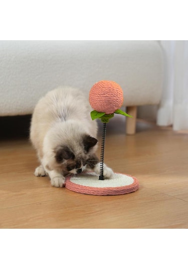 Suntek Kedi Tırmalama Pedi Kitty Tahtası Oyuncak Sisal Topu Pembe