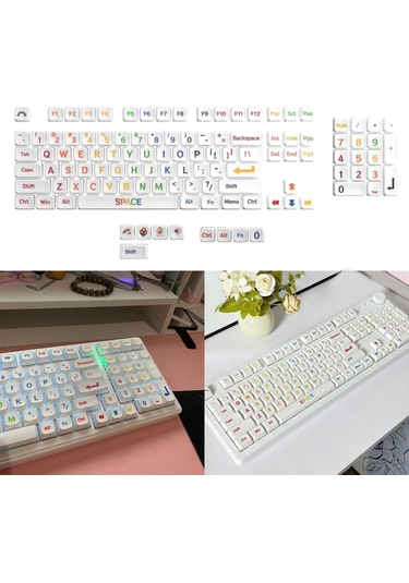 Mekanik Oyun Klavyeleri İçin 113 Tuşlu Pbt Xda Yükseklik Renkli Tuş Takımı