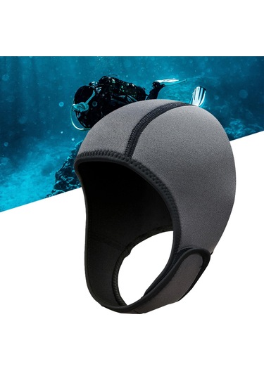 Suntek Scuba Diving Hood 2mm Neopren Dalış Wetsuit Sörf Gri Gri