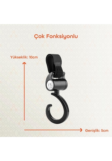 Gezenbebe 360 Derece Dönebilen Bebek Arabası Kancası