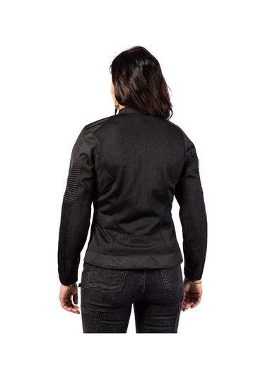 Icon Womens Overlord 3 Mesh Camo Korumalı Kadın Motosiklet Montu Siyah