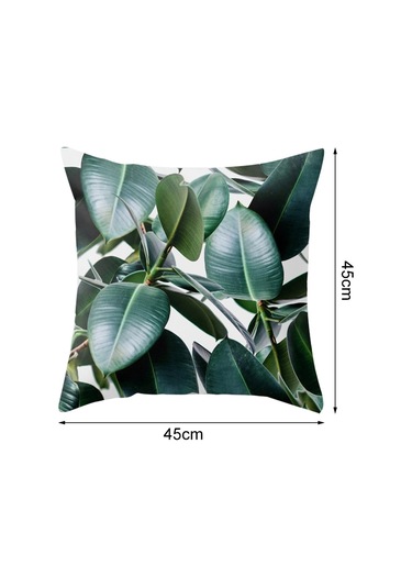 Sones Tropikal Bitkiler Yastık Kılıfı Polyester Dekoratif Yastık Kılıfları Yeşil Yapraklar Yastık Kılıfı Kare 45cm X45cm 27