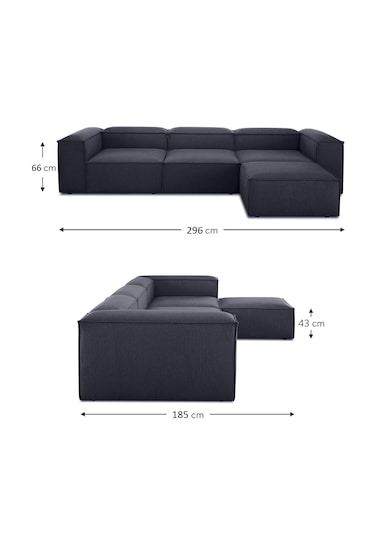 Mode Soft Köşe Koltuk Takımı 4 Modül Lacivert Keten Kumaş