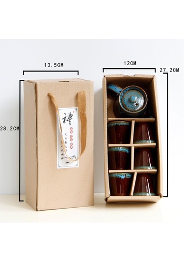 Homyl 7 Parça Seramik Sırlı Çay Bardakları & Mavi Mavi