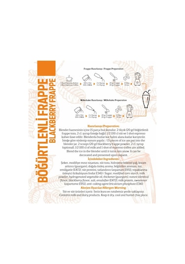 Oze Frappe Seti Çilek + Karamel + Kivi + Mango + Muz + Böğürtlen 6 x 250 G