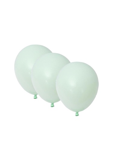 Yeşil Makaron Pastel 10 Adet Helyum Uyumlu Balon+yeşil Makaron Ba
