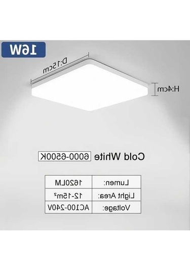 Fastbuy Ming&ben 16w Soğuk Beyaz Led Tavan Lambası, 15cm, Kompakt İç Mekan Aydınlatma Soğuk Beyaz