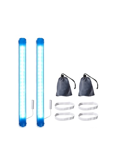 2 Adet Rgb Renkli Yıldızlı Led Kamp Lambası - Şarjlı Pil, Kabarabilir, Kolay Saklanabilir, 8-14 Saat Kullanim Süresi Mavi Mavi