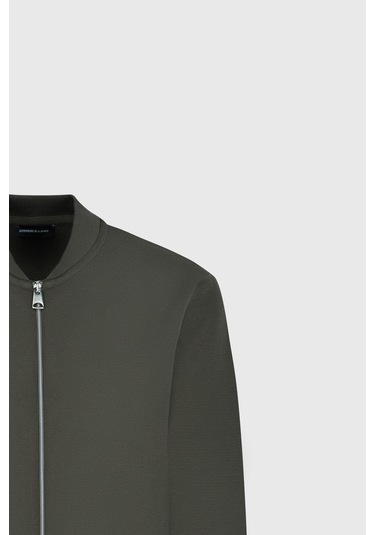 AC&Co / Altınyıldız Classics  Erkek Hakı Standart Fit Normal Kesim Kolej Yaka Cepli Triko Hırka Hakı Haki