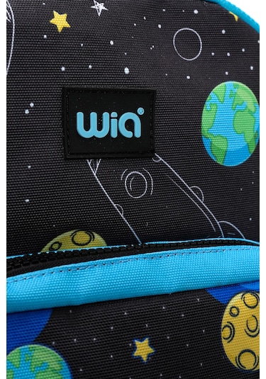 Wia Erkek Çocuk Astronot Desenli 3'lü Okul Çanta Seti Siyah
