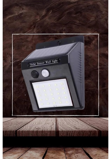 Bahçe Aydınlatma Sensörlü Güneş Enerjili Duvar Lambası 40 Led Işık Sarı