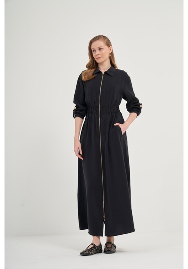 Ftz Modal Elbise Siyah 31033 Siyah