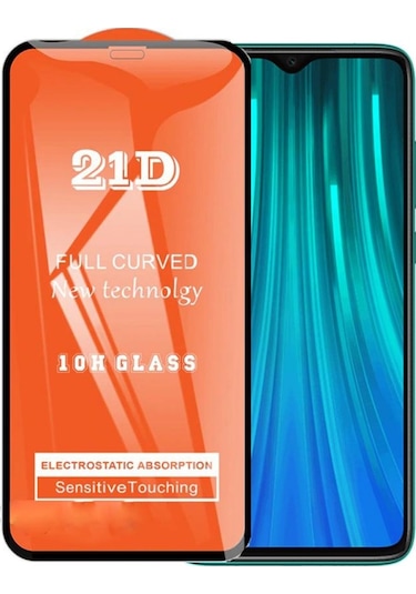 Xiaomi Redmi Note 8 Pro Ekran Koruyucu 21D Tam Kaplayan Kavisli